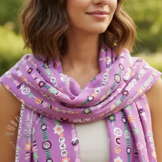 Bomullstyg Love dream mauve