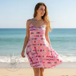 Bomullstyg Love dream pink