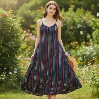 Bavlnená látka LUREX stripes navy