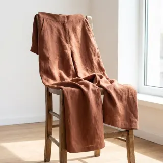 Bavlnená látka s ľanom chestnut