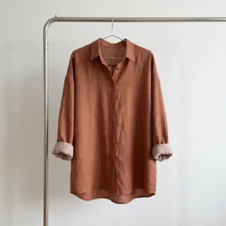 Bavlnená látka s ľanom chestnut
