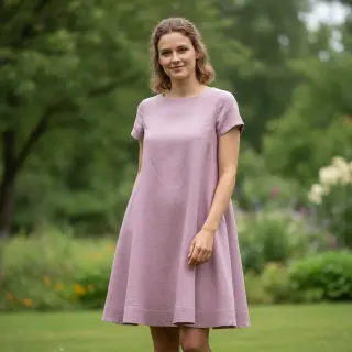 Bavlnená látka s ľanom old pink