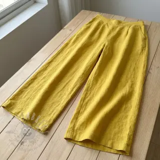 Bomullstyg med lin ochre