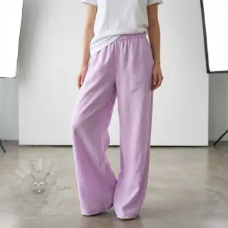 Bomullstyg med lin lilac