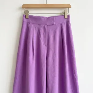 Bavlnená látka s ľanom dark lilac