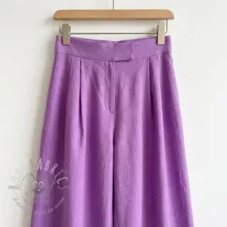 Bomullstyg med lin dark lilac