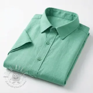 Bomullstyg med lin apple green
