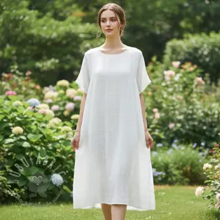 Bomullstyg EMBROIDERY DOBBY Square white