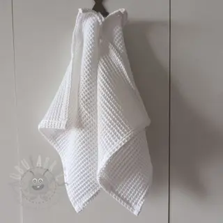 Bomull med vaffelbindning white