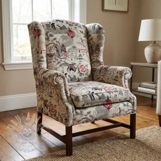 Dekorationstyg jacquard Akita blanc