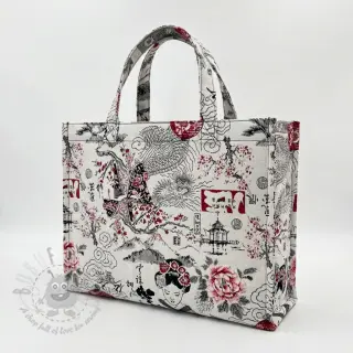 Dekorationstyg jacquard Akita blanc