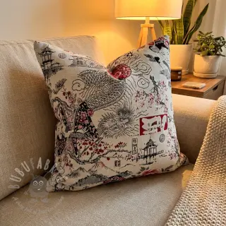 Dekorationstyg jacquard Akita blanc