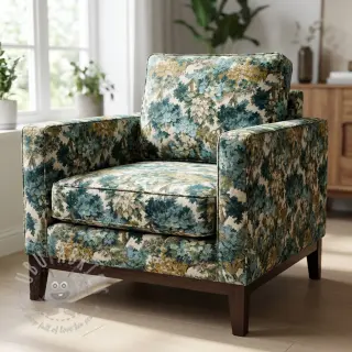Dekorationstyg jacquard Aubusson emeraude