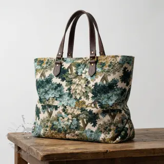 Dekorationstyg jacquard Aubusson emeraude