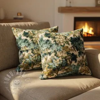 Dekorationstyg jacquard Aubusson emeraude