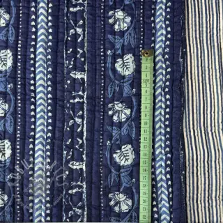 Bomullstyg QUILT Gange bleu