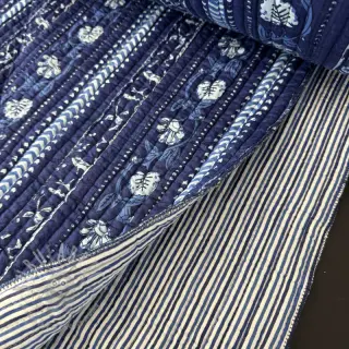 Bomullstyg QUILT Gange bleu