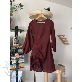 Förtvättat lin bordeaux