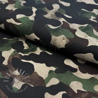 Bomullstyg Camouflage green digital print