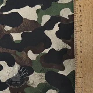 Bomullstyg Camouflage green digital print