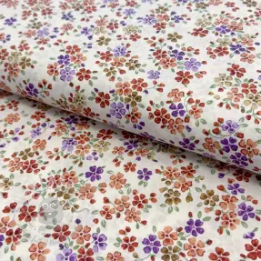 Bomullstyg Simie flowers offwhite digital print