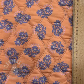 Bomullstyg VOILE STEPPED Daria flower purple digital print