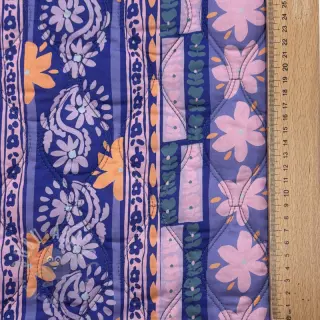 Bomullstyg VOILE STEPPED Daria flower purple digital print