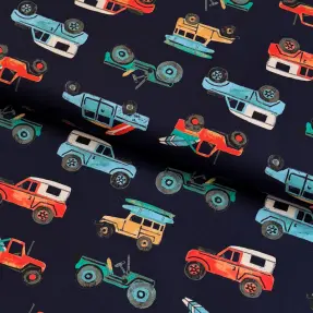 Bavlnená látka Cars navy digital print