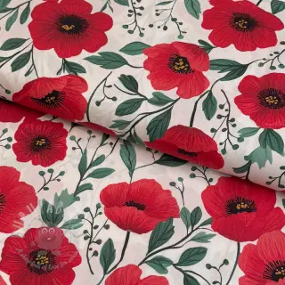 Bomullstyg Poppy offwhite digital print