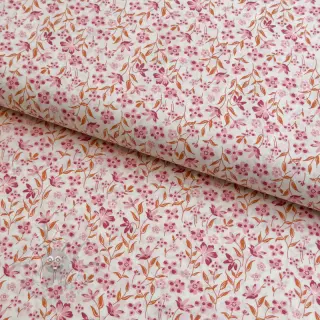 Bomullstyg Fine flowers pink