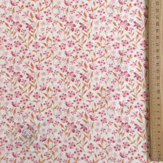 Bomullstyg Fine flowers pink