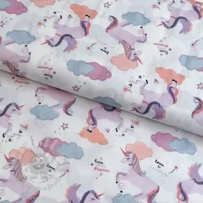 Bomullstyg Unicorns love white