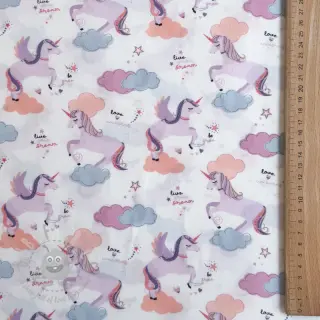 Bomullstyg Unicorns love white