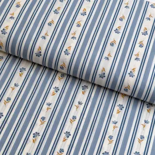 Bavlnená látka Fine flowers STRIPE blue