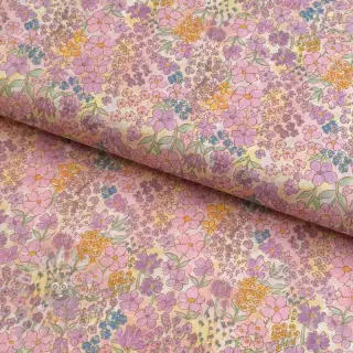 Bomullstyg VOILE Small hayppy flowers digital print