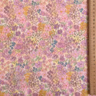 Bomullstyg VOILE Small hayppy flowers digital print