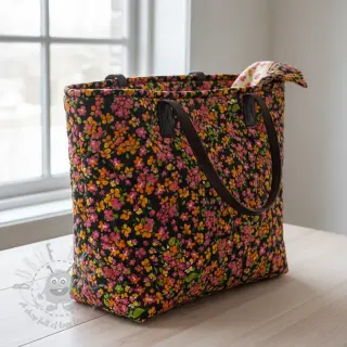 Bomullstyg VOILE STEPPED Ophelia flower digital print