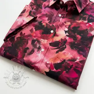 Bomullstyg SATIN Zurie flower digital print