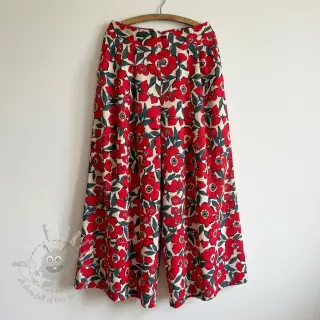 Bomullstyg SATIN Flower Kala offwhite