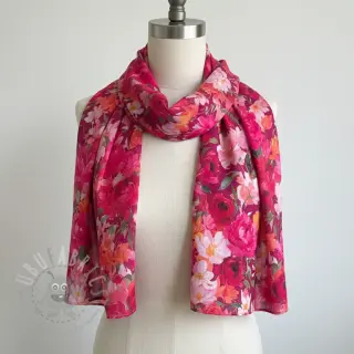 Bomullstyg VOILE Tanja flowers digital print