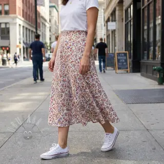 Bomullstyg Simie flowers offwhite digital print