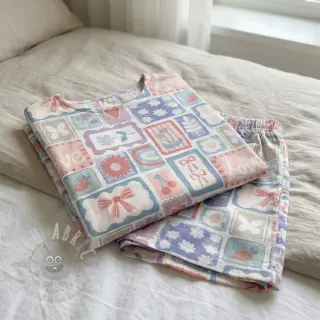 Bomullstyg Patchwork digital print