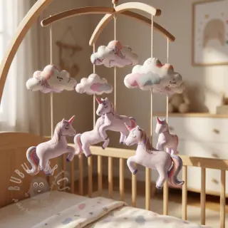 Bomullstyg Unicorns love white