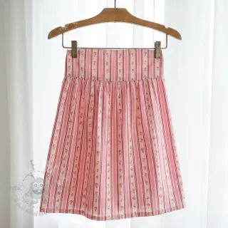 Bomullstyg Fine flowers STRIPE pink