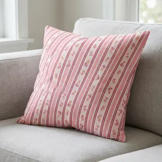 Bavlnená látka Fine flowers STRIPE pink