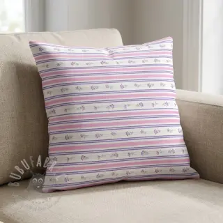 Bomullstyg Fine flowers STRIPE purple