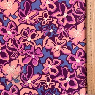 Viskos STRETCH Flowers Junie purple