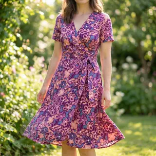 Viskos STRETCH Flowers Junie purple