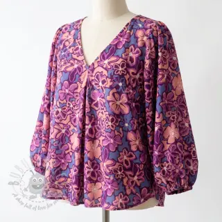 Viskos STRETCH Flowers Junie purple