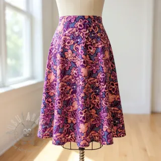 Viskos STRETCH Flowers Junie purple